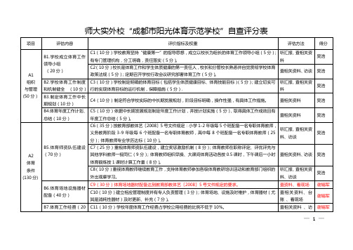 2016年“阳光体育示范校”自查评分表(1)