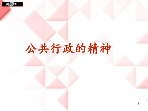公共行政的精神PPT课件