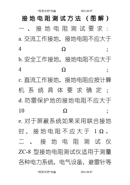 接地电阻测试方法之欧阳光明创编