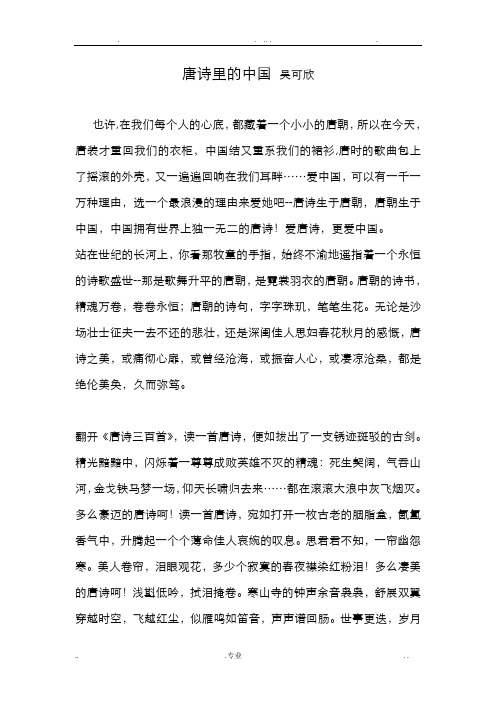 吴可欣__唐诗里的中国