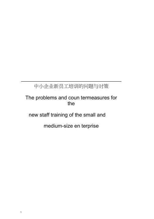 中小企业新员工培训问题和对策毕业论文