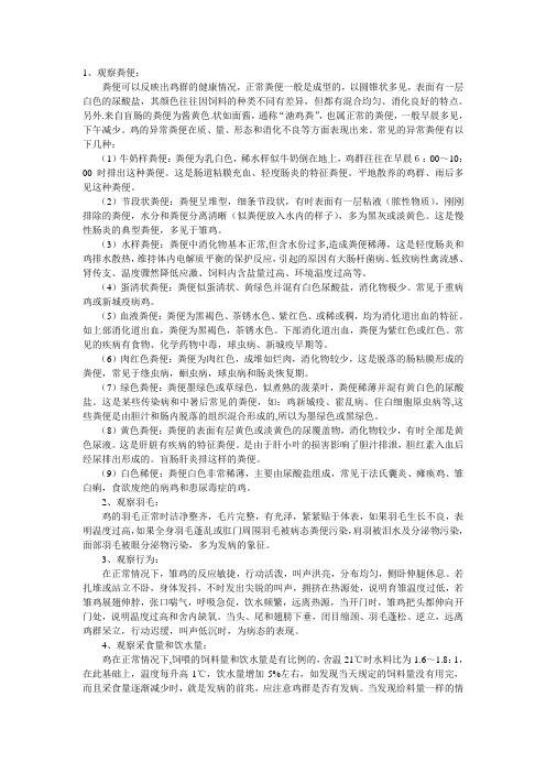 鸡群主要观察那些方面