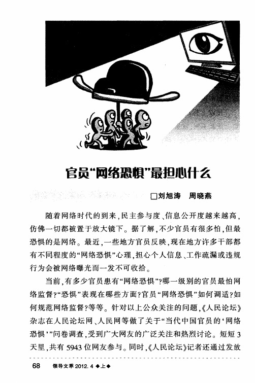 官员“网络恐犋＂最担心什么