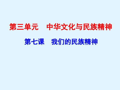 高考政治一轮复习课件：文化生活第七课 我们的民族精神