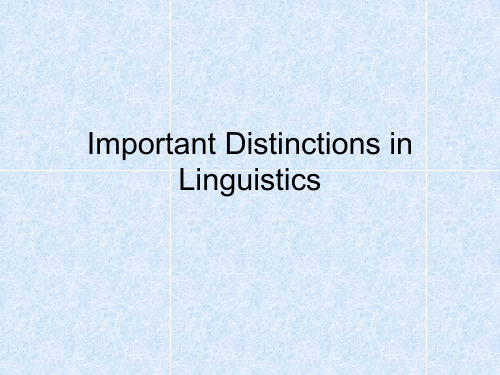 语言学 distinctive features