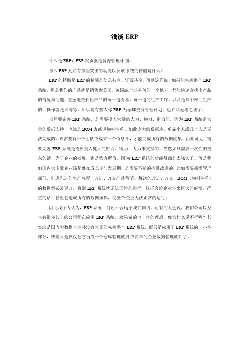 浅谈ERP