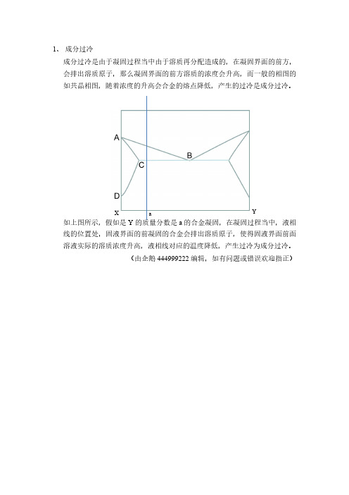 关于成分过冷的解释