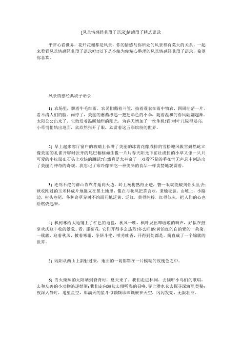 小度写范文[风景情感经典段子语录]情感段子精选语录模板