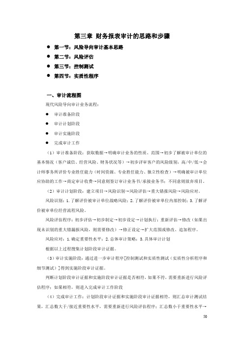 审计精讲讲义	第三章	财务报表审计的思路和步骤