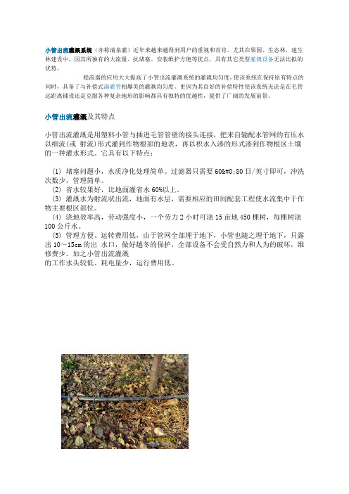 新型小管出流系统