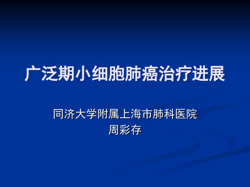 一线治疗小细胞肺癌进展-医学精品