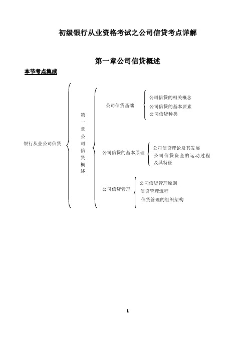 初级银行从业资格考试之公司信贷考点详解