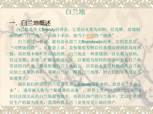 白兰地产地概述