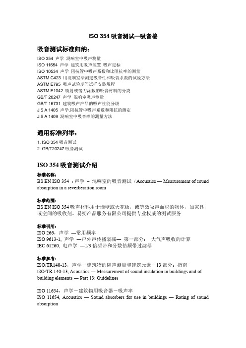 ISO 354吸音测试—吸音棉