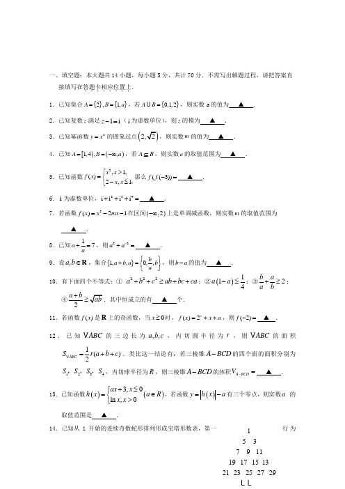 2018-2019学年高二下学期期中调研测试数学试题