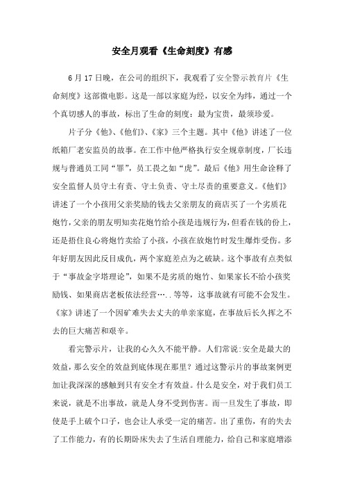 安全月观看生命的刻度有感