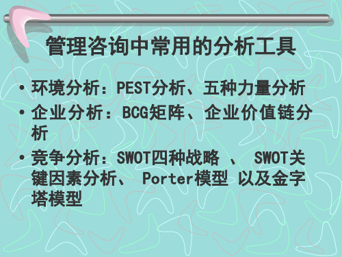 管理咨询工具模型