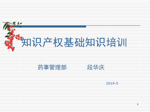 知识产权基础知识培训共39页PPT资料