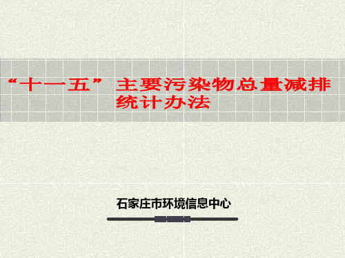 十一五主要污染物总量减排统计办法-PowerPoint