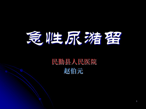 泌尿外科常见急诊PPT课件