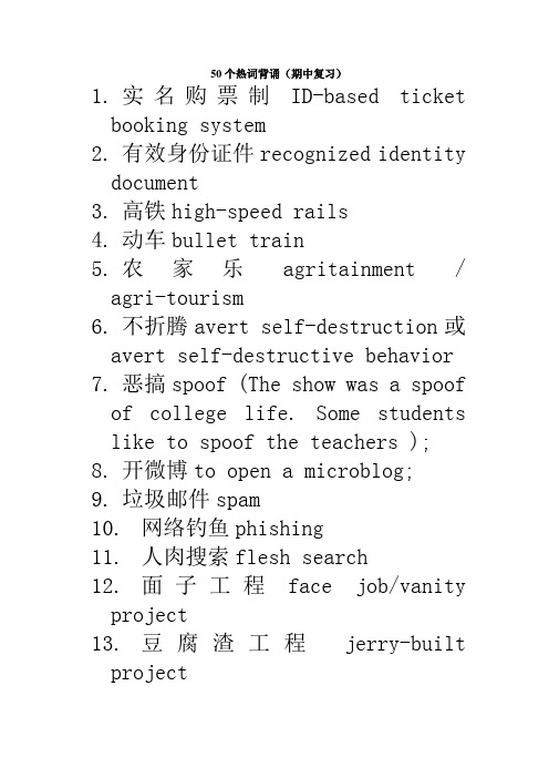 英语流行热词