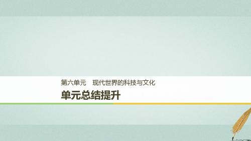 2018_2019高中历史第六单元现代世界的科技与文化总结提升课件岳麓版必修3