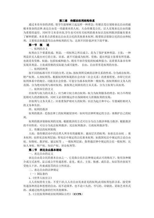 第三章  传媒法权利结构体系