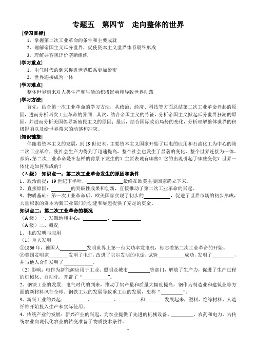必修二 专题五第四节走向整体的世界