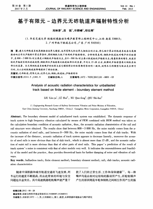 基于有限元-边界元无砟轨道声辐射特性分析