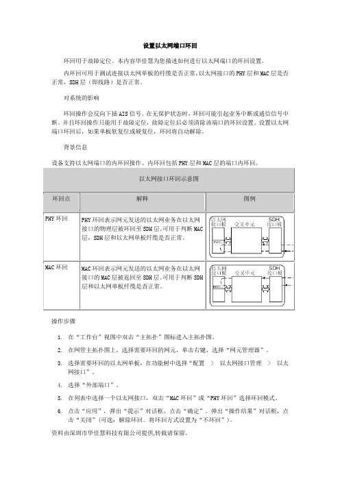 设置以太网端口环回