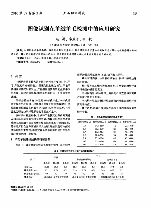 图像识别在羊绒羊毛检测中的应用研究