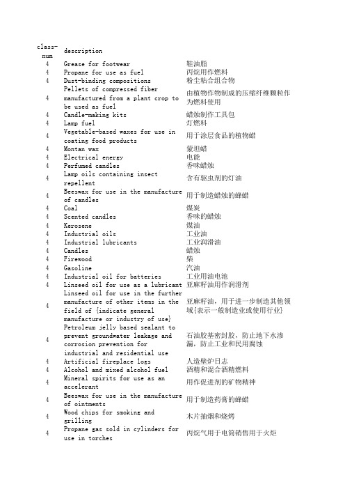 美国商标04类