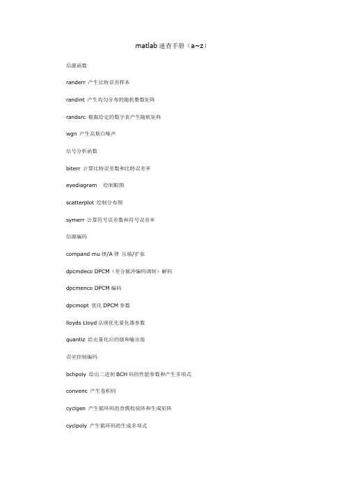 matlab速查手册