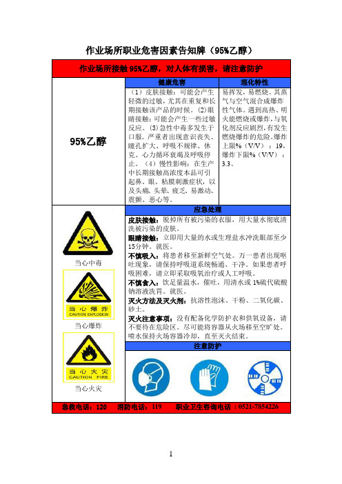 危害告知牌