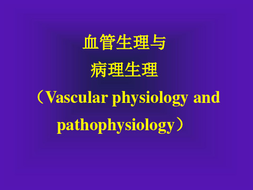 血管病理生理学   经典课件