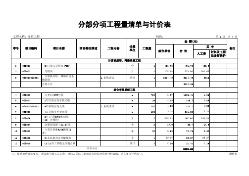分部分项工程量清单与计价表2 杜