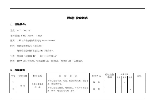 照明灯检验规范