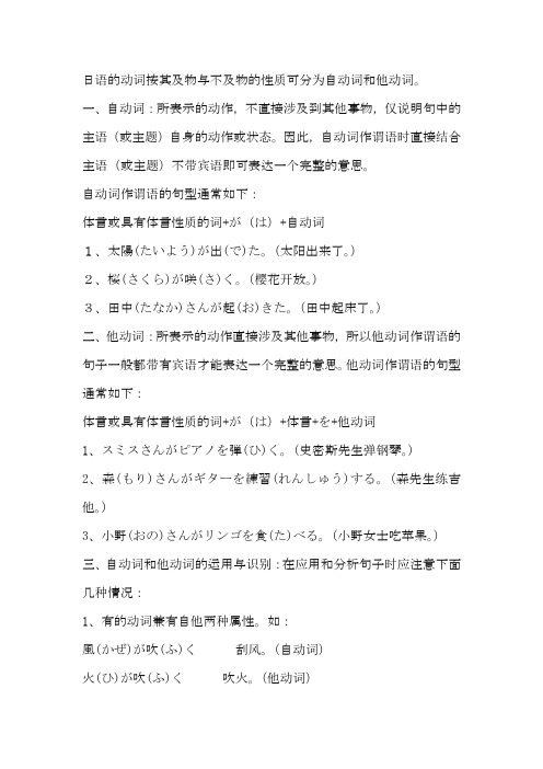 日语中的自动词和他动词解析