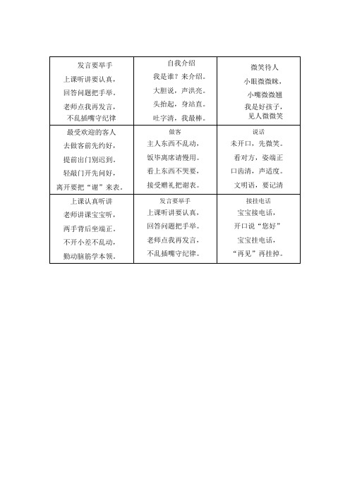 礼仪儿歌