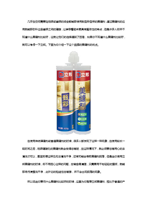 什么美缝剂比较好？立邦就很好!