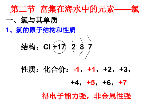 富集在海水中的元素氯2(教学课件201911)