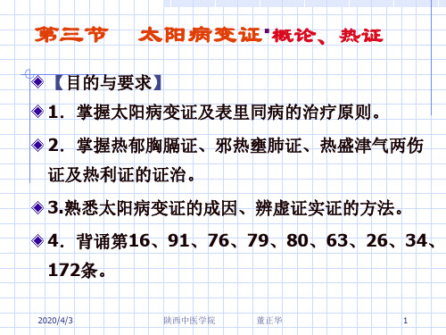第三节太阳病变证概论热证