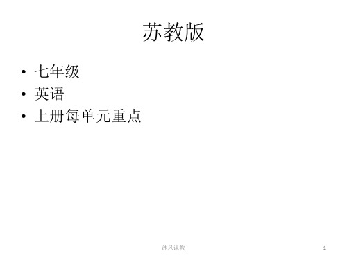 苏教版七年级英语每章知识点词汇 教学(谷风讲课)