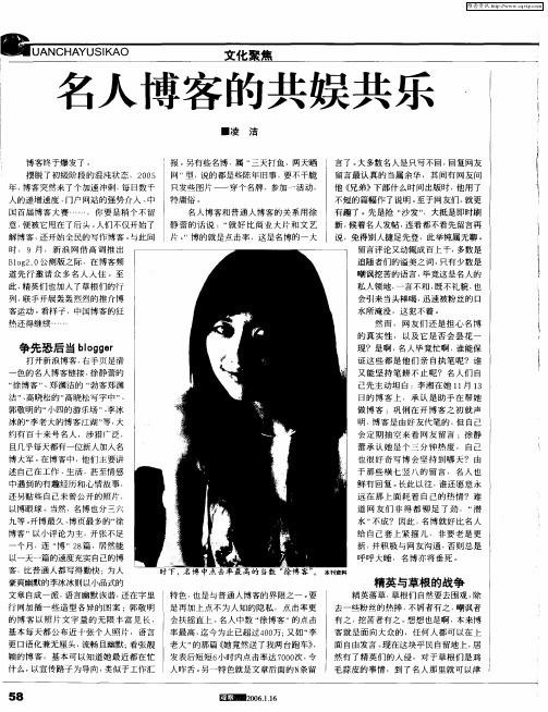 名人博客的共娱共乐