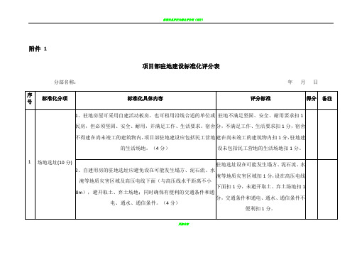 标准化评分验收表格