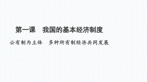 人教版高中政治《公有制为主体多种所有制经济共同发展》优质课件1