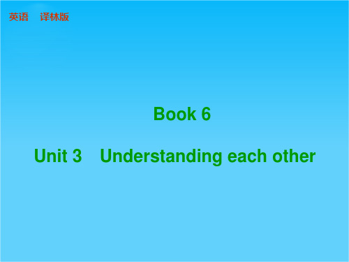 高考译林版英语(江苏专用)一轮课件BOOK 6 Unit 3 Understanding each other (共99张PPT)