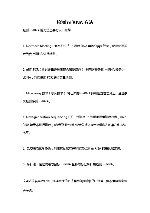 检测miRNA方法