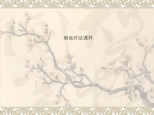 刺血疗法课件