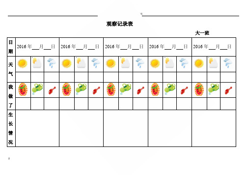 自然角观察记录表(表格)